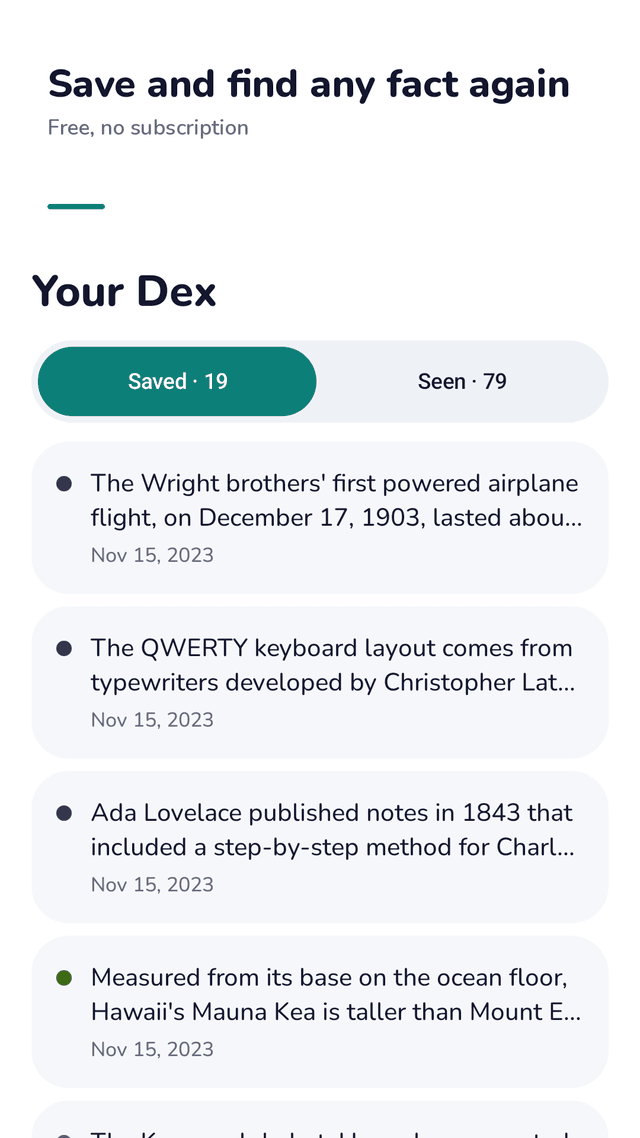 Curiodex screenshot