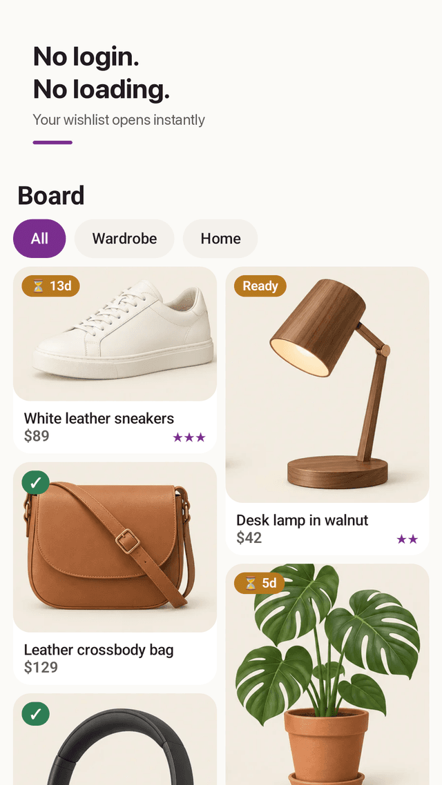 Wantboard screenshot