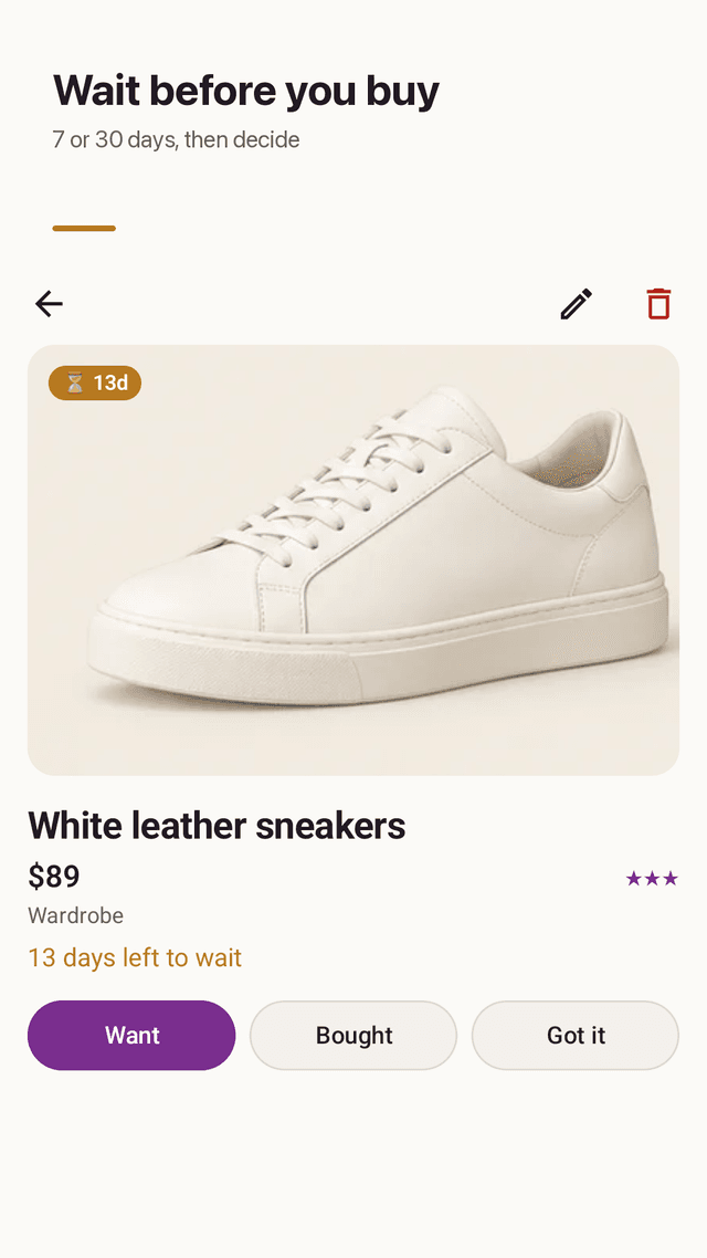 Wantboard screenshot
