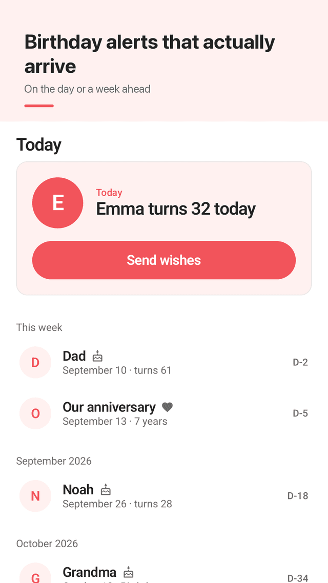 Wishnote screenshot