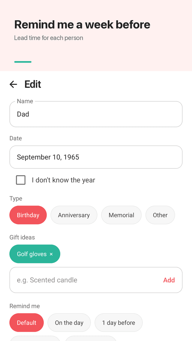Wishnote screenshot