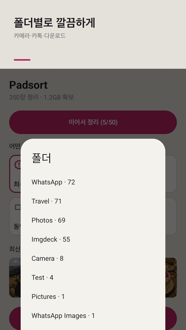 Padsort screenshot