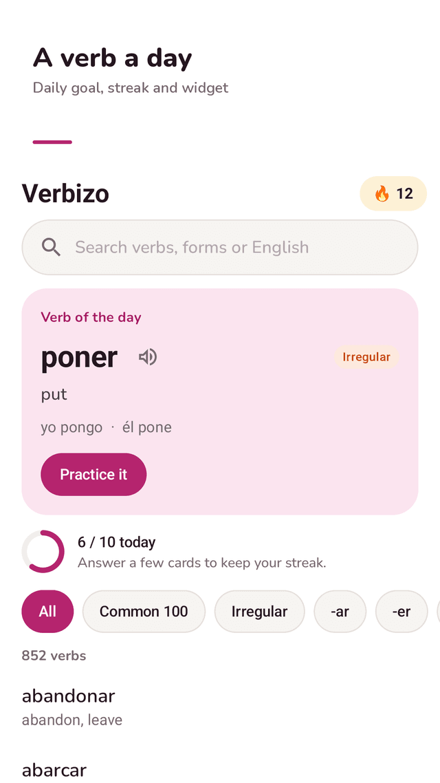 Verbizo screenshot